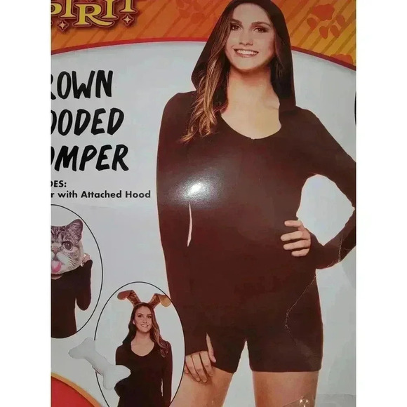 Brown Hooded Romper - Picture 1 of 2